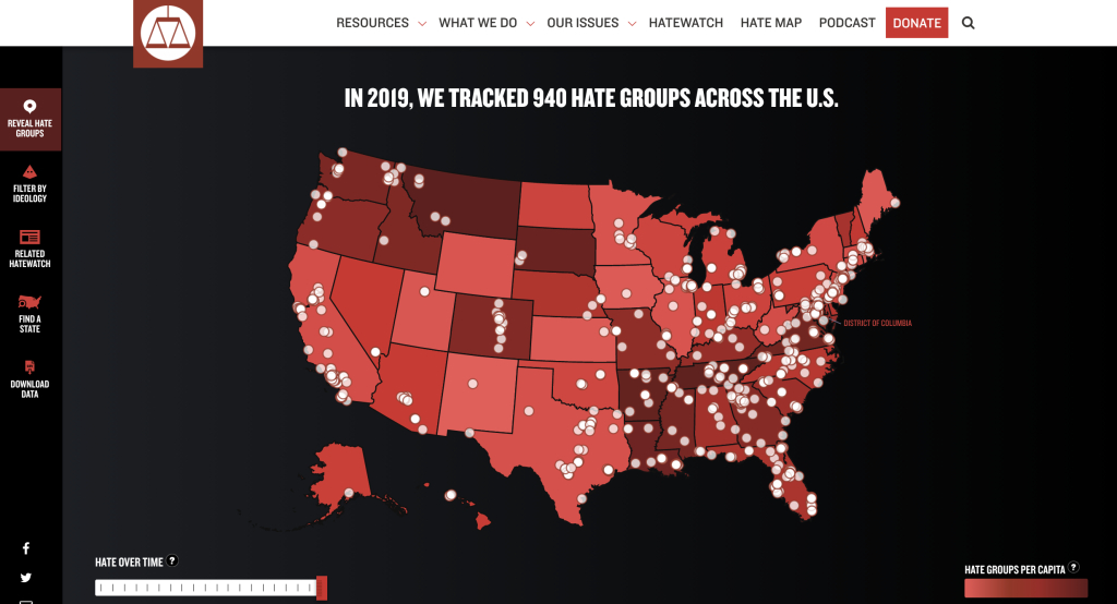 Hate Map - Community Commons | Hate Group Map Of Usa