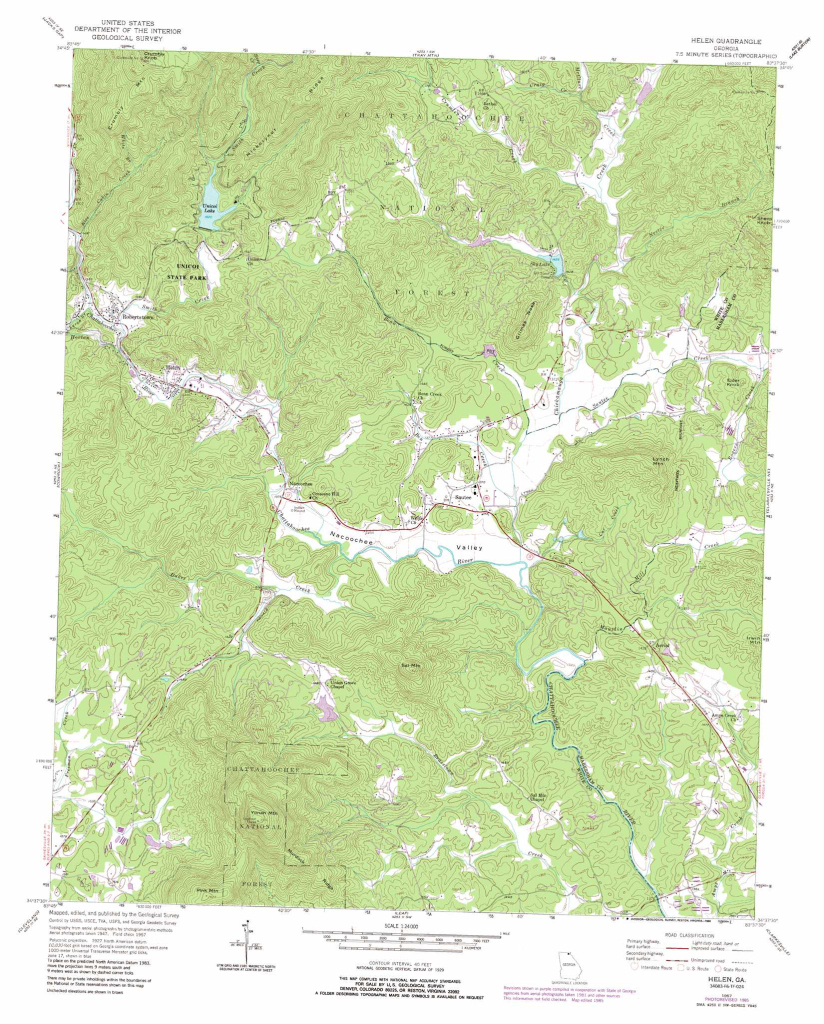 Helen Topographic Map 1:24,000 Scale, Georgia | Map of Helen Georgia USA