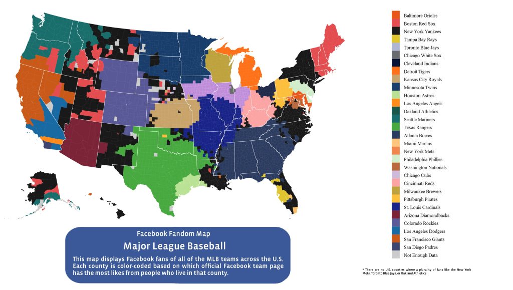 Here Is Every U.s. County&amp;#039;S Favorite Baseball Team (According To | Map of Baseball Teams in USA