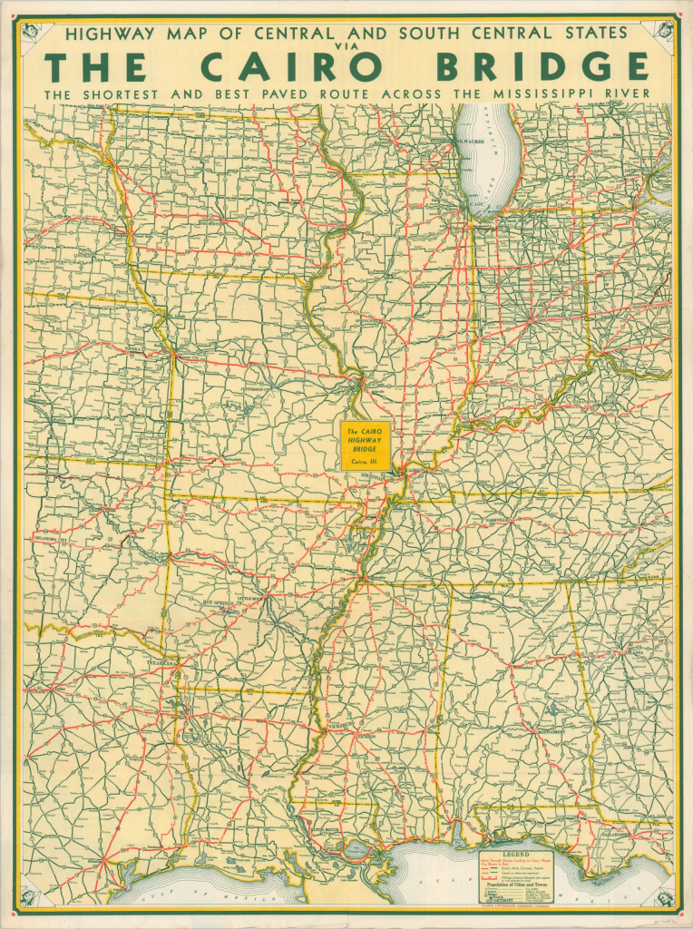 Highway Map Of Central And South Central States Via The Cairo | Road Map of South Central USA