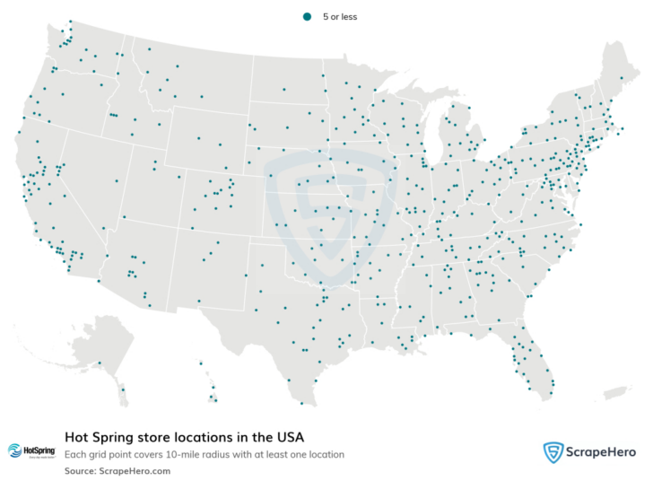 Map of Hot Springs in USA