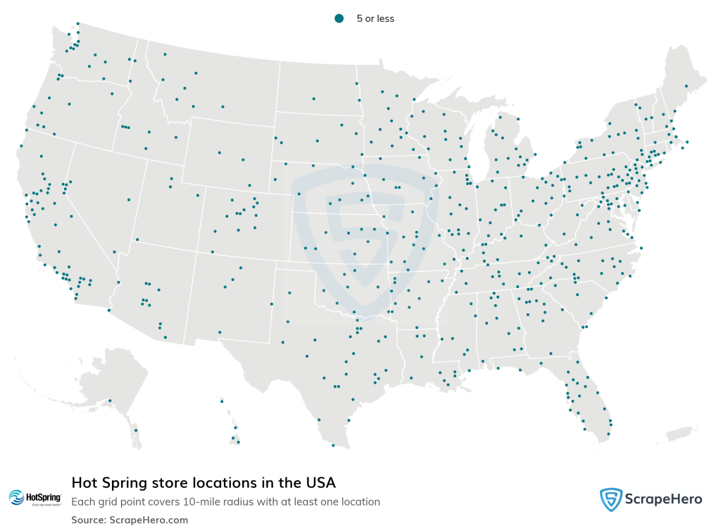 Hot Spring Store Locations In The Usa | Map Of Hot Springs In Usa