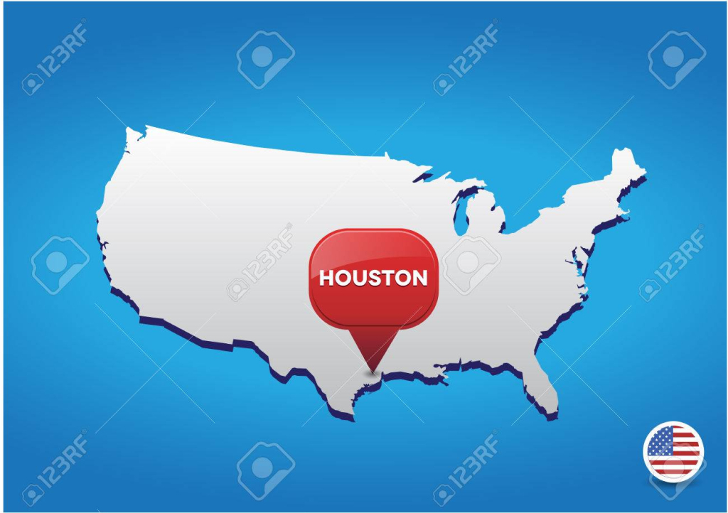 Houston On Usa Map Royalty Free Svg, Cliparts, Vectors, And Stock | Location Of Houston In Usa Map