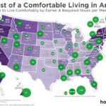 How Much Money Do You Need To Live Comfortably In Every State | Map Of Usa Cost Of Living