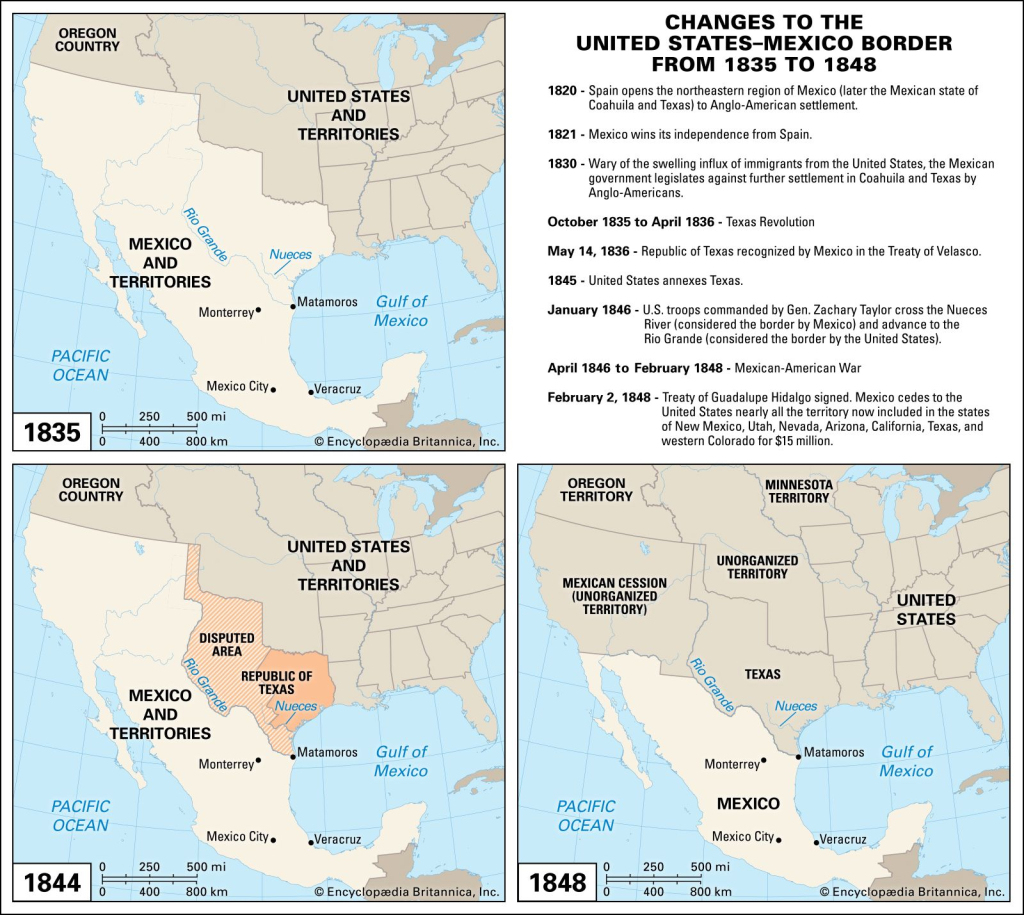 How The Border Between The United States And Mexico Was | Map of USA and Mexico Border