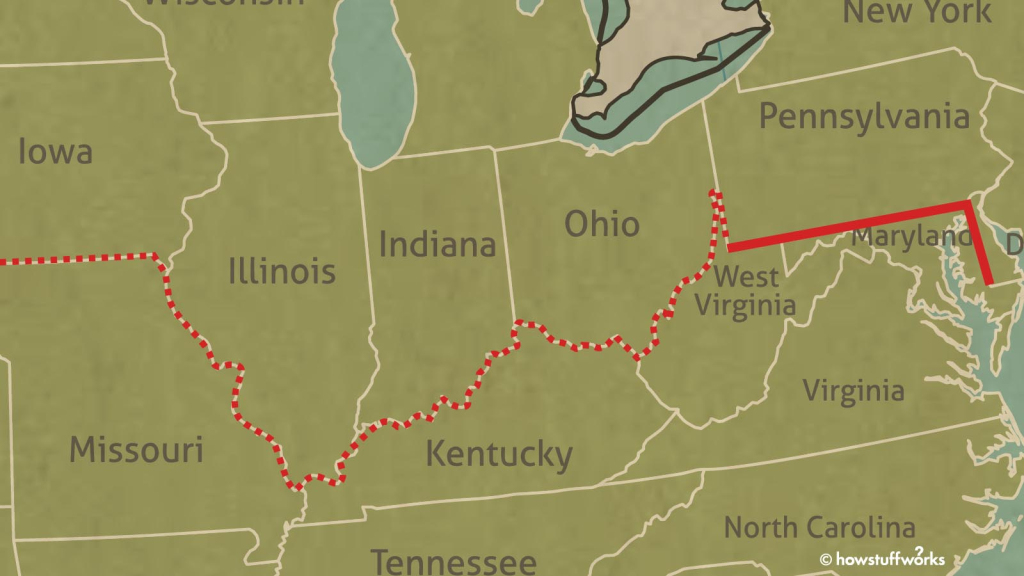 How The Mason-Dixon Line Divided The North And The South | Map Of Usa Mason Dixon Line