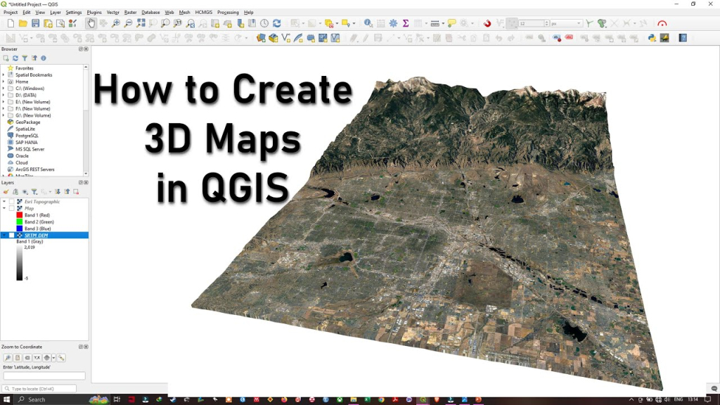 How To Create 3D Maps Using Qgis | Create 3d Landscape Map of USA Qgis