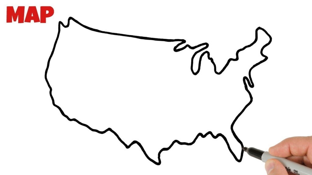 How To Draw Usa Map Easy | Country Maps Drawing | How To Draw A Map Of The Usa
