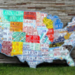 Huge United States License Plate Map   10 Feet Wide   Usa Vintage | License Plate Map Of Usa