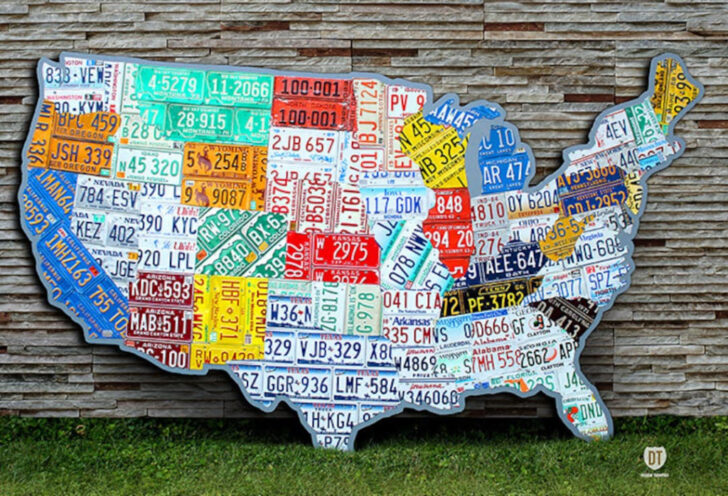 License Plate Map of USA