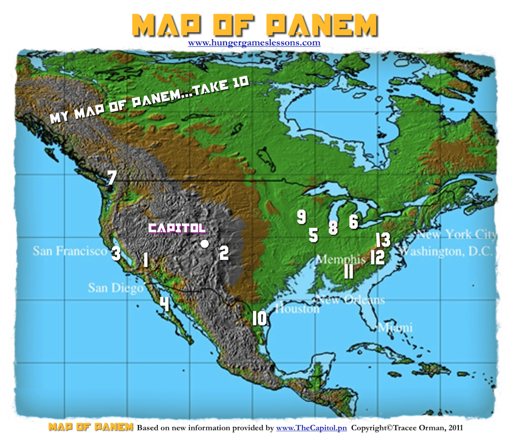 Hunger Games Lessons: My Updated Map Of Panem, The Hunger Games | Map of Panem Over USA