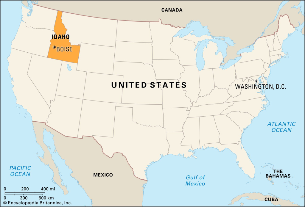 Idaho | History, Economy, People, &amp;amp; Facts | Britannica | Idaho On The Map Of Usa