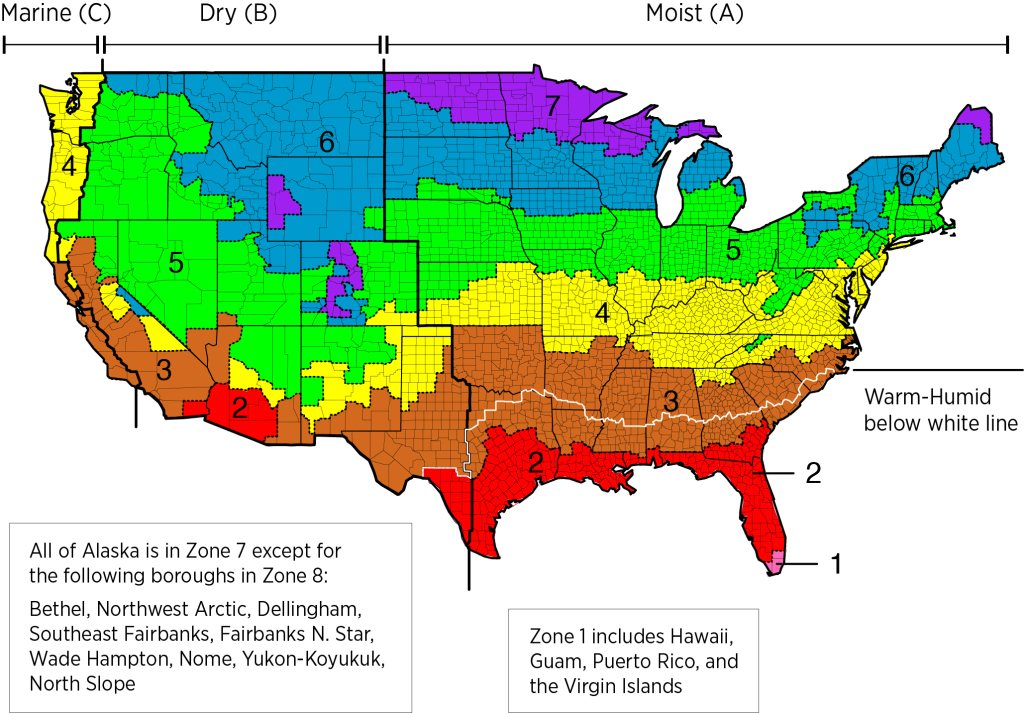 Iecc Climate Zone Map | Building America Solution Center | Map of Climate Zones in USA