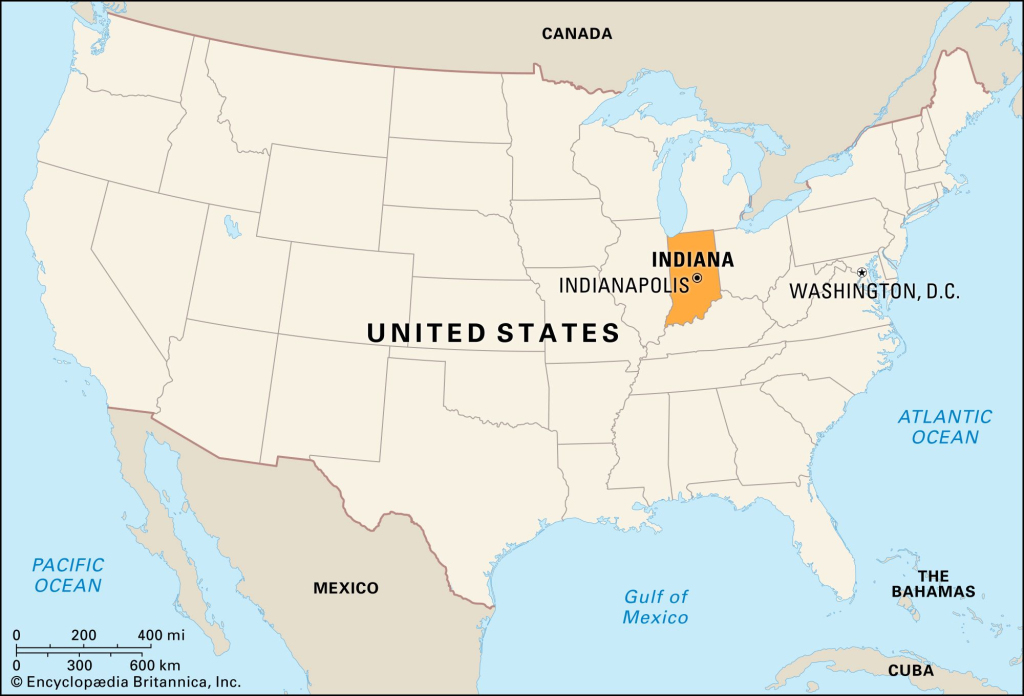 Indiana | Flag, Facts, Maps, &amp;amp; Points Of Interest | Britannica | Indiana On Map Of Usa