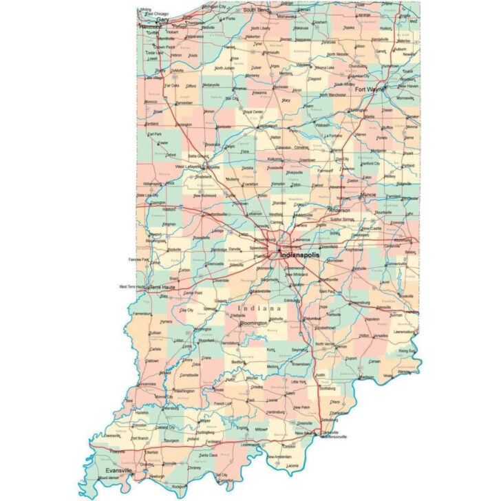 Road Map of Indiana USA Road Map of Indiana USA