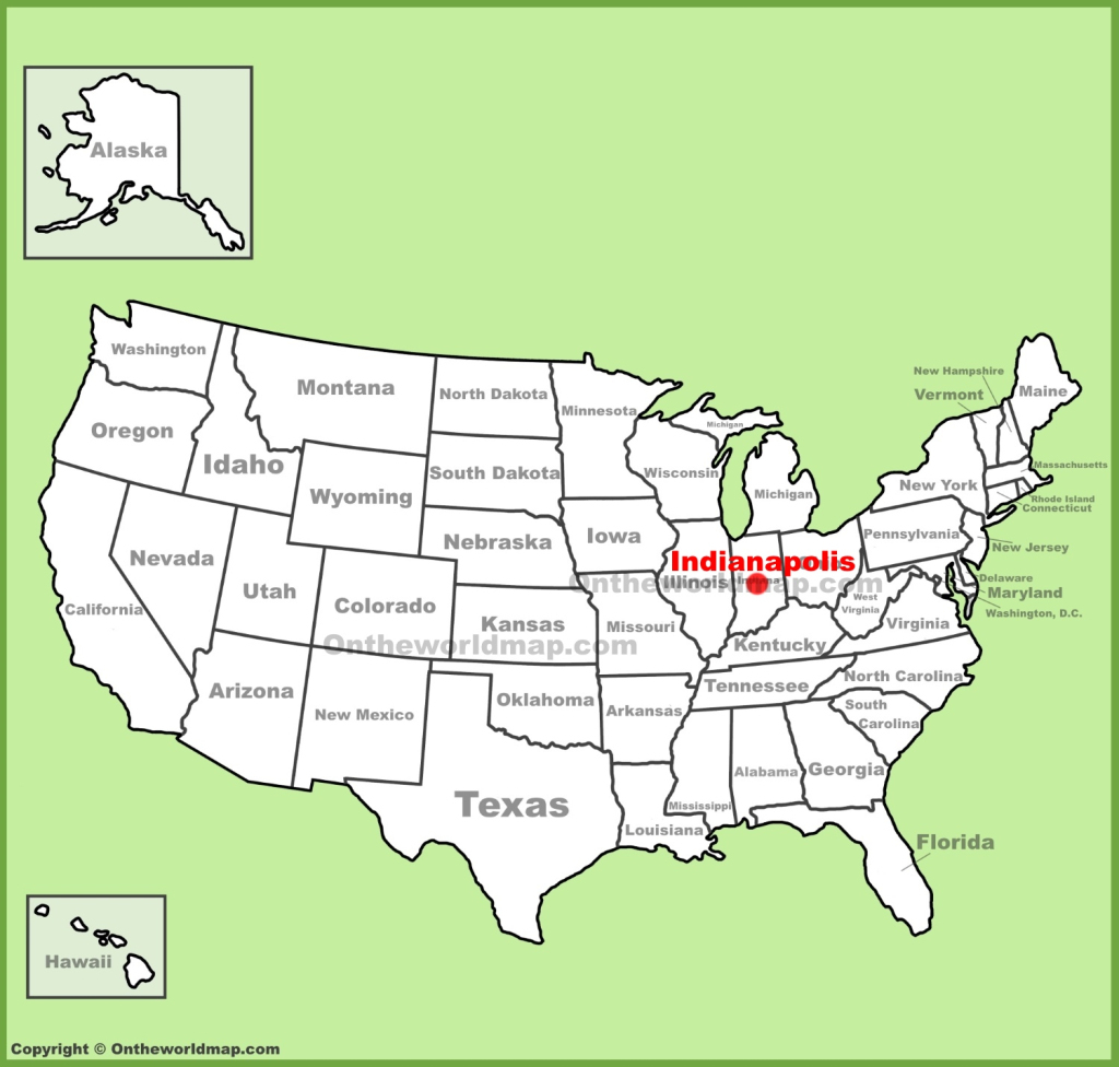 Indianapolis Location On The U.s. Map - Ontheworldmap | Indianapolis On Map Of Usa