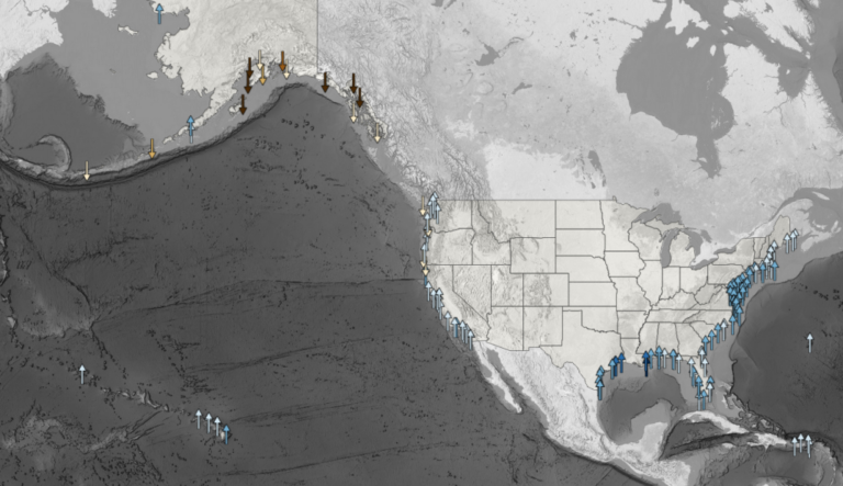 Interactive Map How Has Local Sea Level In The United States Map Of