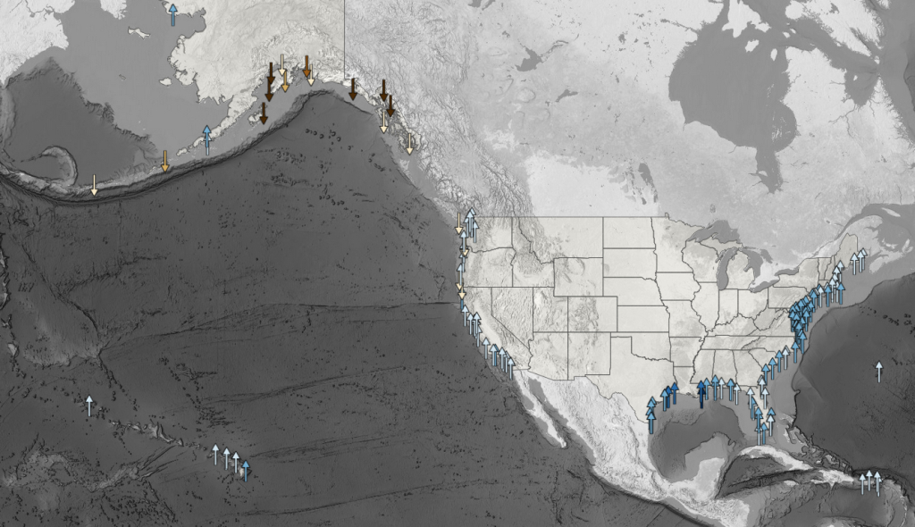 Interactive Map: How Has Local Sea Level In The United States | Map Of Usa With Sea Level Rise