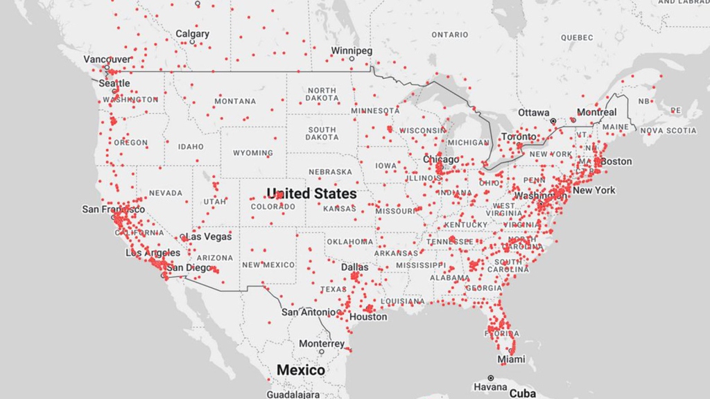 Interactive Tesla Superchargers Map Shows Sites Open To Nacs Partners | Map of Tesla Superchargers USA