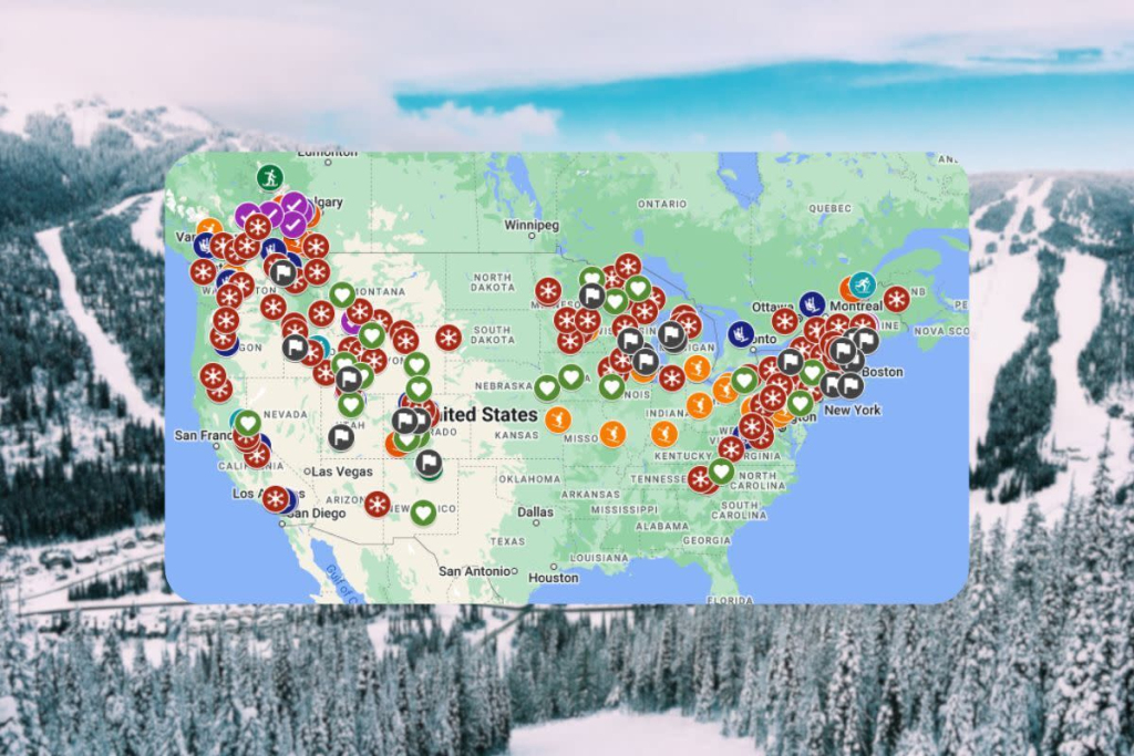 Internet Hero Creates Helpful Map Of Almost Every Mega-Pass Ski | Map of All Ski Resorts in USA