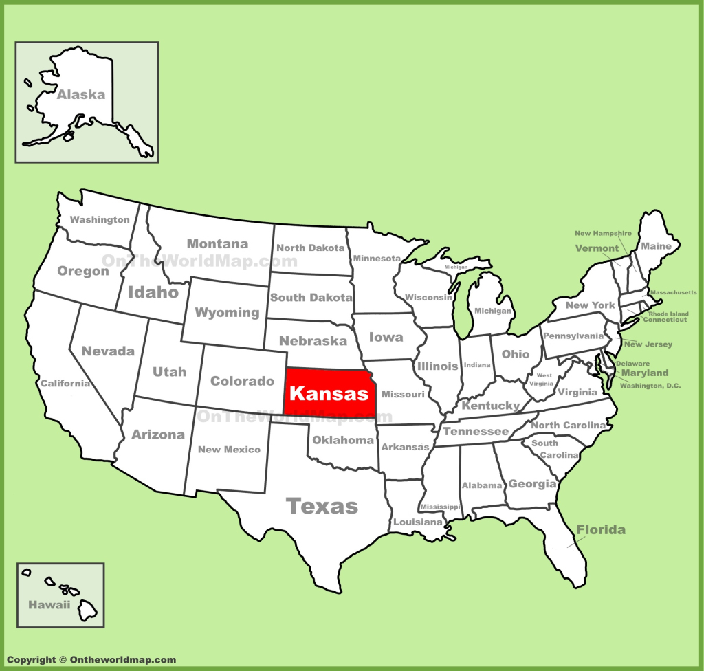 Kansas Location On The U.s. Map - Ontheworldmap | Where Is Kansas on the Map of USA
