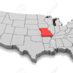 Karte Des Staates Missouri, Usa, Lokalisiert Auf Weiß. Lizenzfreie | Missouri On The Map Of Usa