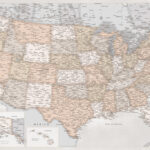 Karte Highly Detailed Map Of The United States In Rustic Style | Detailed Map Of The Usa