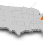 Karte Von Vereinigten Staaten Als Graues Stück, West Virginia Ist | West Virginia On Map Of USA