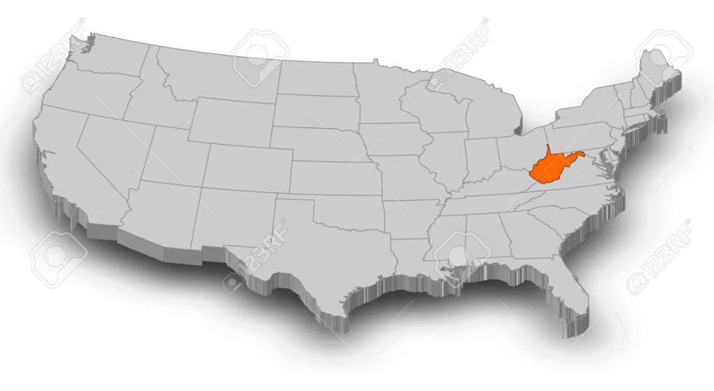 Karte Von Vereinigten Staaten Als Graues Stück, West Virginia Ist | West Virginia on Map of USA