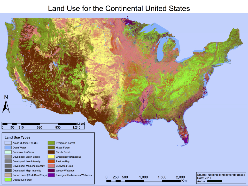 Land Use Map Of The Continental Usa I Made For My Dissertation | Land Use Map of USA