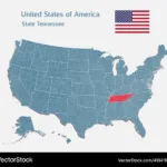 Landkarte Land Usa Und Staat Tennessee Lizenzfreier Vektor | Tennessee On Map Of USA