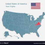 Landkarte Land Usa Und Staat Virginia Lizenzfreier Vektor | Virginia On The Map Of USA