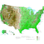 Large Detailed Elevation Map Of The United States With Roads And | Elevation Map Of The USA