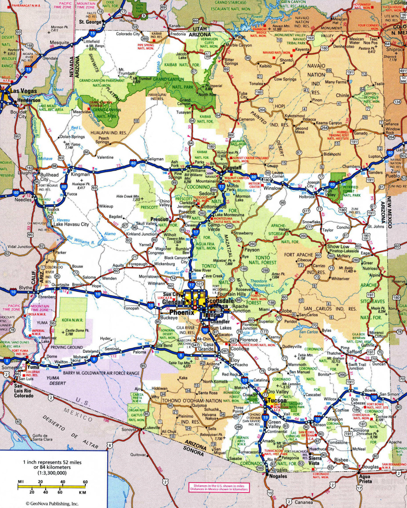 Large Detailed Highways Map Of Arizona State With All Cities And | Road Map of Arizona USA