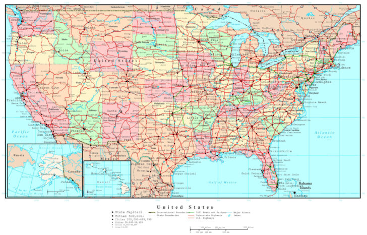 Driving Map of the USA