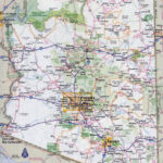 Large Detailed Road Map Of Arizona State With All Cities | Vidiani | Detailed Map Of Arizona Usa