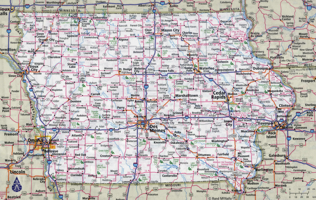 Large Detailed Roads And Highways Map Of Iowa State With Cities | Road Map of Iowa USA
