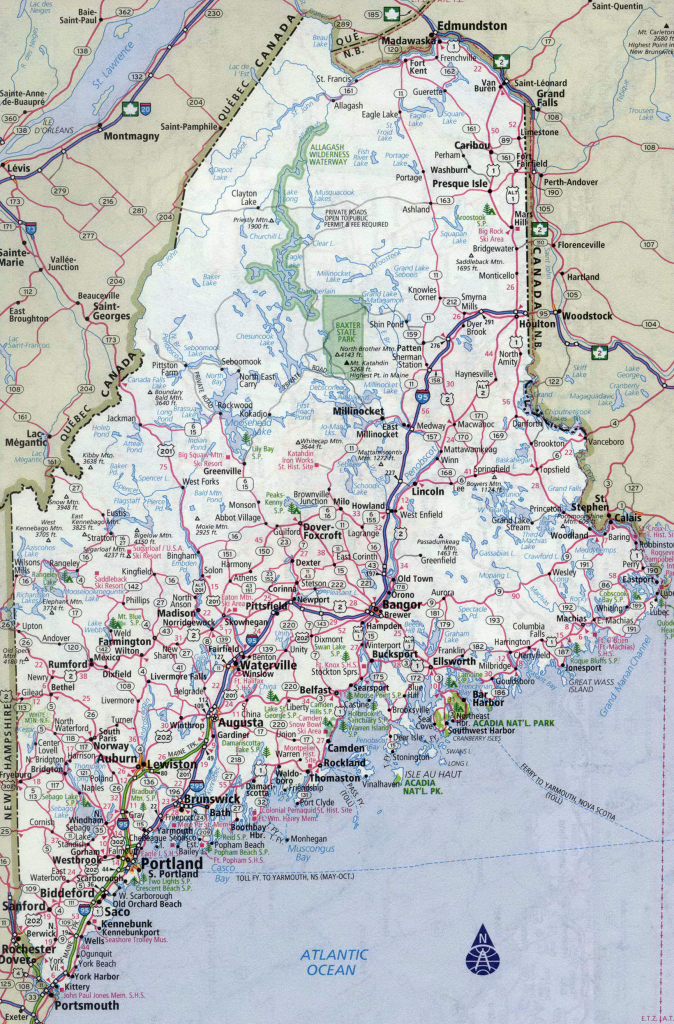 Large Detailed Roads And Highways Map Of Maine State With All | Highway Map of Maine USA