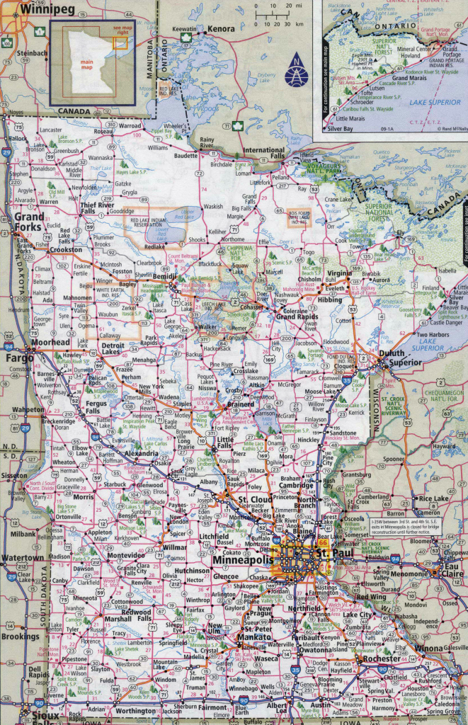 Large Detailed Roads And Highways Map Of Minnesota State With | Road Map Of Minnesota Usa