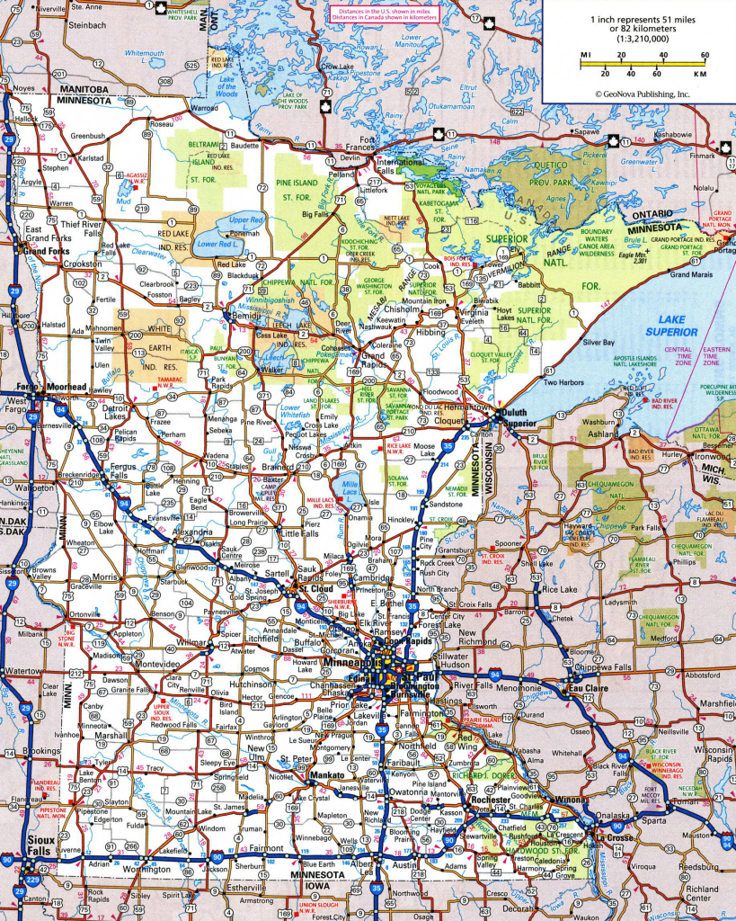 Large Detailed Roads And Highways Map Of Minnesota State With | Road Map Of Minnesota Usa