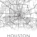 Large Houston City Map Print   Wall Art Printable Prints | Street Map Of Houston Texas USA