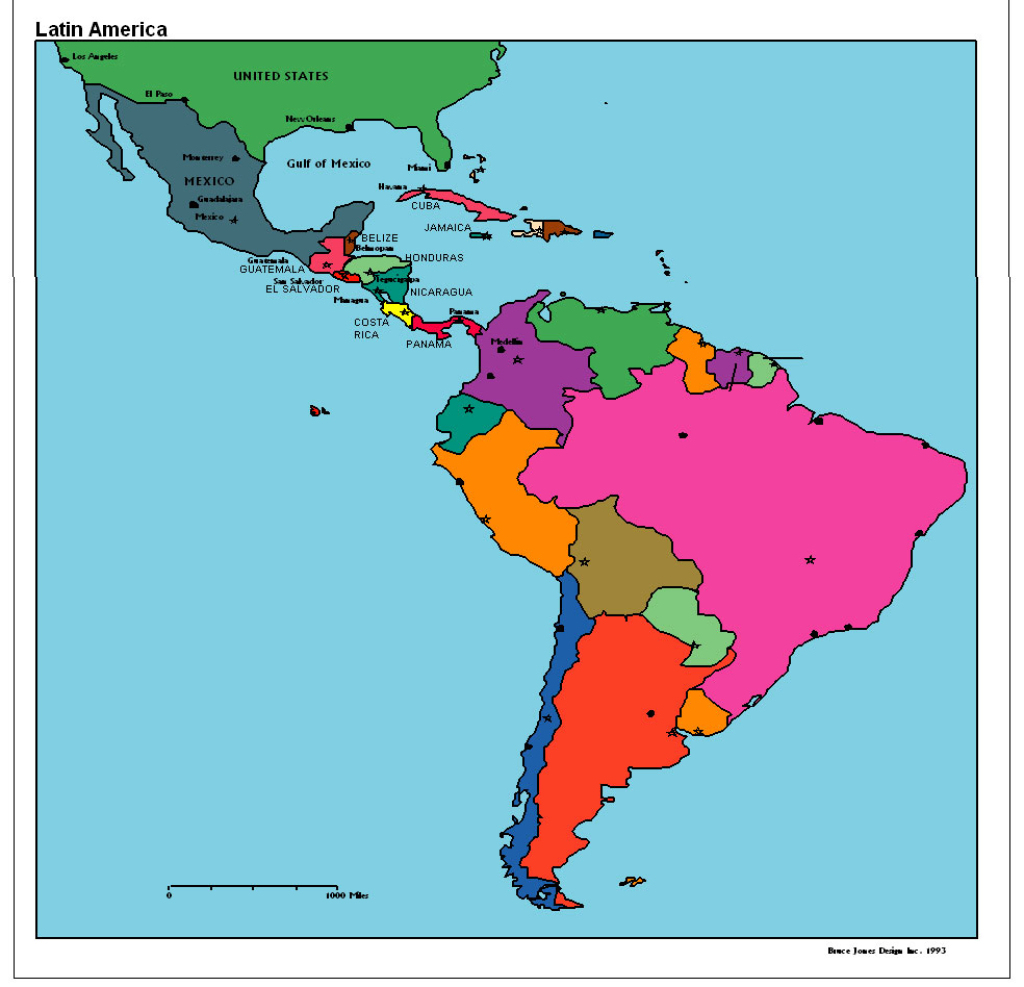 Latin America Political Map | Map Of Usa Central And South America