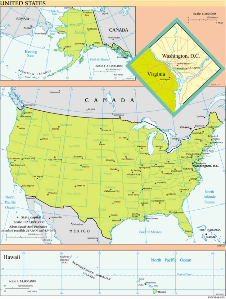 Latitude and Longitude Map of USA