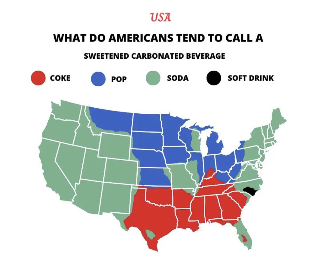 Locals, Do You Agree With This Map? Would You Say “Soft Drink” In | Map Of Usa By What They Call Soda Coke Pop