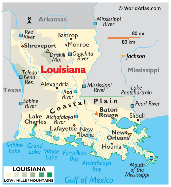New Orleans on Map of USA New Orleans on Map of USA