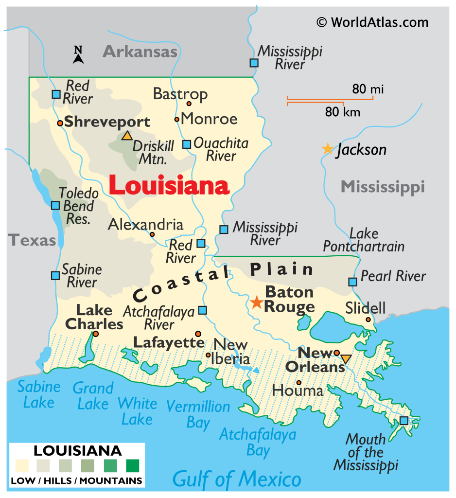 Louisiana Maps &amp;amp; Facts - World Atlas | New Orleans on the Map of the USA