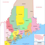 Maine Map | Map Of Maine (Me) State With County | County Map Of Maine Usa