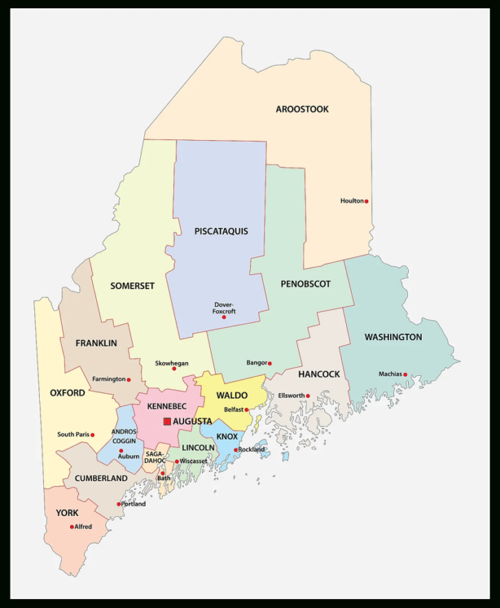County Map of Maine USA