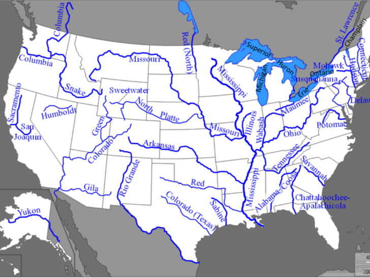 Map of USA Ohio River