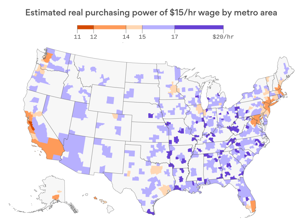 Map: Cost Of Living Comparison For U.s. Cities | Cost of Living Map USA